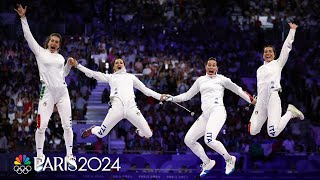 Italy snatches gold from rival France in womens team epee  Paris Olympics  NBC Sports [upl. by Ellehcir691]