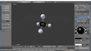 Blender Tutorial  Chemistry Making 3D Models of Molecules Making a Methane Molecule [upl. by Atenaz]