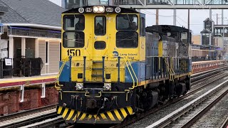 LIRR Work Engines Through Westbury Train Station [upl. by Yasmin947]