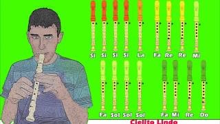 Cielito Lindo en Flauta Dulce con Notas [upl. by Latsirc]