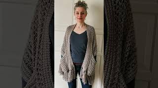 Perfect Pockets Shawl EASY crochet pattern [upl. by Wilkinson]