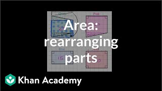 Finding area by rearranging parts  Geometry  6th grade  Khan Academy [upl. by Aidile]