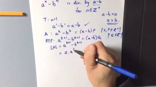 Induction Divisibility Proof example 6 an  bn is divisible by a  b [upl. by Roderigo908]