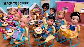 Back to school 2024  Elsa amp Anna toddlers  first day  Barbie dolls  singing  fun [upl. by Ibur]