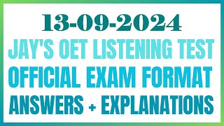 OET LISTENING TEST 13092024 oet oetexam oetnursing oetlisteningtest [upl. by Dallas]