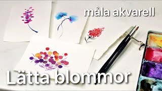 4 tekniker i akvarell  blommor för nybörjare [upl. by Christos]