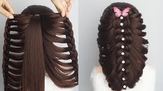 Latest Ladies Hairstyle For Wedding Guest  Easy Modernist Hairstyle For Long Hair [upl. by Mariandi]