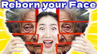 Face Reborning Program for 2024 Full Face Lymph Drainage Massage and Exercises [upl. by Mcfarland]