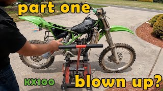 2002 KX 100 Blown up PART ONE [upl. by Marih]