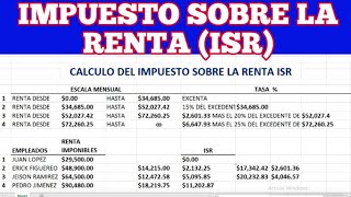 ISR  CALCULO DEL IMPUESTO SOBRE LA RENTA CURSO DE NÓMINA [upl. by Blodgett163]