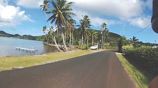 Huahine Island French Polynesia Around on Scooter Bike [upl. by Basilius909]