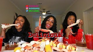 Seafood Boil Challenge Huge King Crab Legs Lobster Tails Tiger Shrimp [upl. by Asirralc]