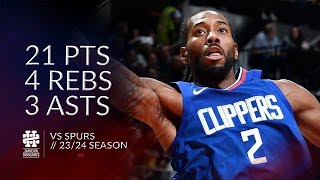 Kawhi Leonard 21 pts 4 rebs 3 asts vs Spurs 2324 season [upl. by Anitram]