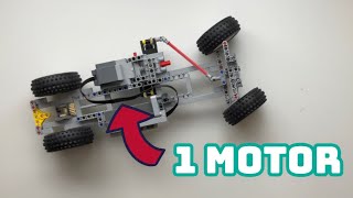 Lego Technic RC Car with 1 Motor  Full Chassis [upl. by Nohpets343]