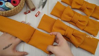 3 Minutes ALL SIZE Easy Bow Headband ❤️ Making Baby Bow Headbands with Bullet Fabric [upl. by Nilya]