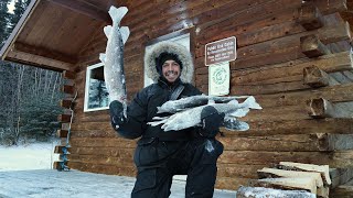 The Bite is ON in the Bitter Cold  Cabin Trip at 40 Below [upl. by Eirrak]