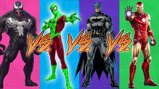 SUPERHERO COLOR DANCE CHALLENGE Venom vs Spiderman vs Batman vs Ironman [upl. by Elysia]