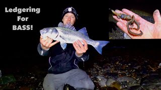 Ledgering For BASS with WORMS  Shore Fishing [upl. by Rockafellow468]