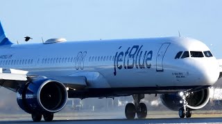 Smooth landing of a A321neo from JetBlue coming from NYC [upl. by Jr210]