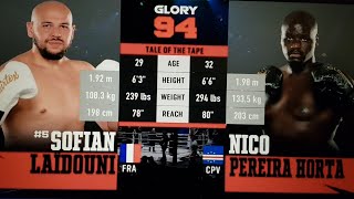 SOFIAN LAIDOUNI VS HORTA FIGHT  GLORY 94 ANTWERP BELGIUM review [upl. by Nohsav]