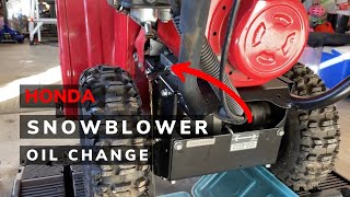 Honda Snowblower Oil Change [upl. by Ehrsam]