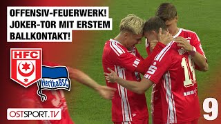 OffensivFeuerwerk JokerTor mit erstem Ballkontakt Halle  Hertha II  Regionalliga Nordost [upl. by Lebama322]