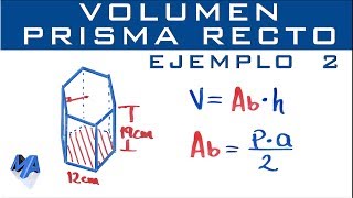 Volumen del prisma recto  Ejemplo 2 Base polígono regular [upl. by Nosro]