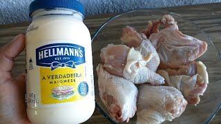 coxa e sobrecoxa de frango com maionese assada na Airfryer  receitas simples tudogostoso [upl. by Attenaz]