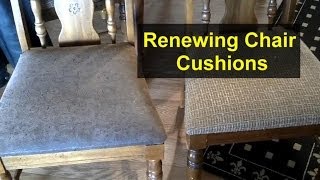 Recover chair cushions with new material  Home Repair Series [upl. by Aramas]