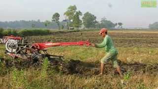 Yanmar 2 Wheel Hand Plow Tractor Beginning Work [upl. by Brookhouse894]