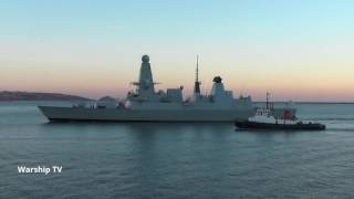 HMS DIAMOND D34 LEAVES DEVONPORT AT WESTERN KINGS AND CROSSES FIRESTONE BAY  19th January 2017 [upl. by Eidaj]