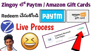 How to redeem paytm gift card from zingoy 2020  How To Redeem Amazon Gift Card From Zingoy Telugu [upl. by Ban]