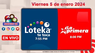 Loteka y la Primera en vivo 🎰 │Viernes 5 de enero 2024 – 755 PM [upl. by Nageek]