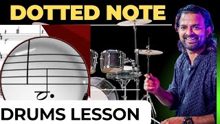 Dotted note Music Notation  how to play Dotted Note  Drums and Octapad lesson [upl. by Tiphany]