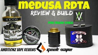 Medusa RDTA by Geekvape Review amp Build  AVS Pre Made Coils  The Beez Kneez [upl. by Horatius]