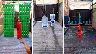 Toilet vs Bottle Swing Smash ASMR  Breaking Glass Bottles  Satisfying Video asmr satisfying [upl. by Neehcas]