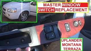 Chevrolet Uplander Master Window Switch Removal and Replacement Pontiac Montana Buick Terraza [upl. by Spratt]