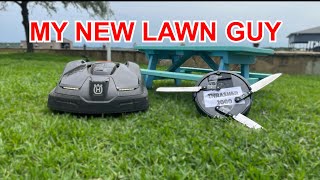 ROBOT LAWNMOWER INSTALL AND REVIEW Husqvarna Automower 430XH and a homemade one [upl. by Aicnatsnoc]