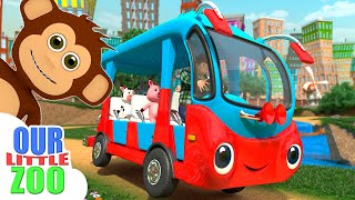 Wheels On The Bus  Kids Songs  Nursery Rhymes with Animals [upl. by Gipson]