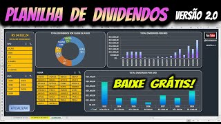 PLANILHA DE DIVIDENDOS Versão 20  Baixe Grátis  AÇÕES amp Fiis [upl. by Ecnaled485]