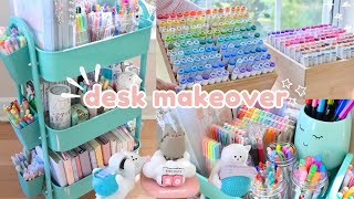 Desk  stationery organization makeover ✧･ﾟ⋆୨୧˚ [upl. by Yaf]