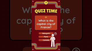 What is the capital city of France quizshorts triviachallenge funfactstestyourknowledge gkquiz [upl. by Nothsa]