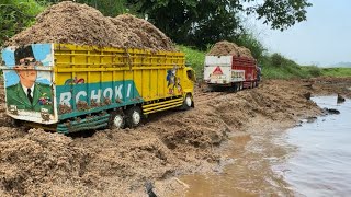 PASIR BALAP sampai TERGULING  Rc Hino 500 Rc dam Truk fuso 220ps Rc exsavator [upl. by Atikcir]