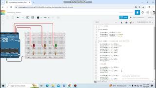 Traffic Lights Simulation Via Tinkercad with text display TAGALOGENGLISH [upl. by Notslar150]