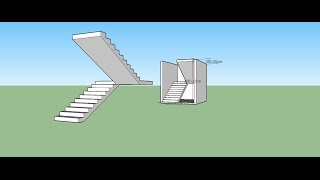 tutorial sketchup bahasa indonesia membuat tangga L mudah dan cepat [upl. by Nashoma]