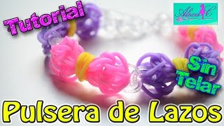 ♥ Tutorial Pulsera de Lazos de gomitas sin telar ♥ [upl. by Enialb101]