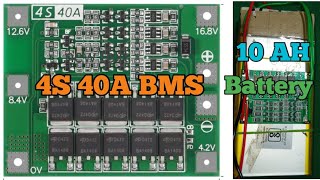 4S BMS connection diagram\\14v lithium battery\\10A 14v Lithium ion battery [upl. by Ecnarwal935]