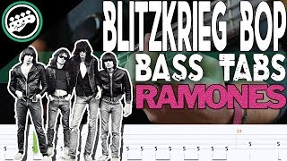 The Ramones  Blitzkrieg Bop  Bass Cover Tabs in the Video Play Along [upl. by Otrebmal191]