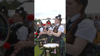 drummajor leads Forres pipeband display march during 2024 inverness highlandgames shorts [upl. by Odraode]