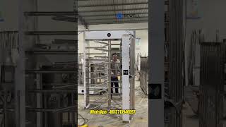 Full Height 304SS Stainless Steel Turnstile Gate Automatic with PedestrianFullHeightGate [upl. by Aronaele]